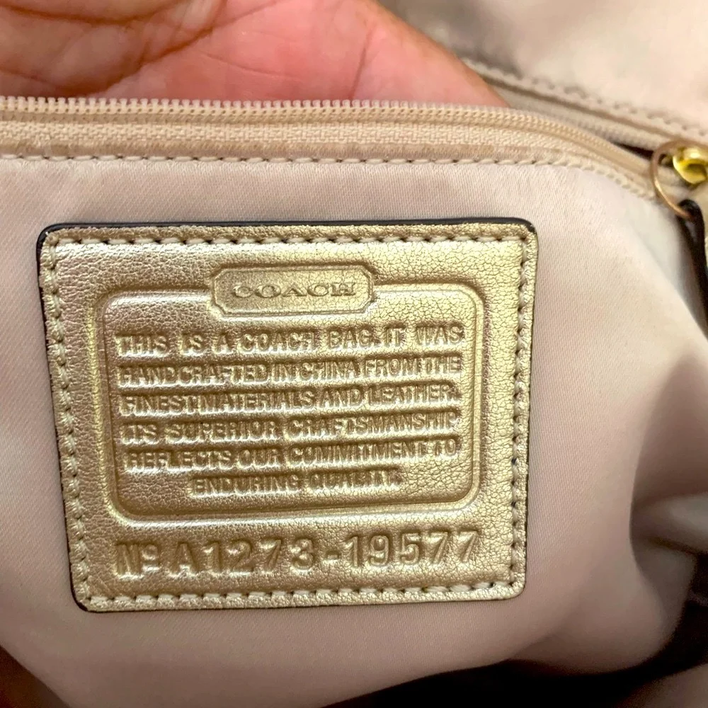 Coach Gold & Cream Floral Sequin Tote with Wristlet